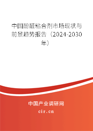 中國酚醛粘合劑市場現(xiàn)狀與前景趨勢報告（2024-2030年）