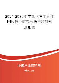 2024-2030年中國汽車零部件回收行業(yè)研究分析與趨勢預(yù)測報告