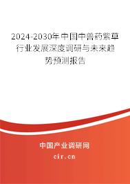 2024-2030年中國中獸藥紫草行業(yè)發(fā)展深度調研與未來趨勢預測報告