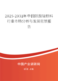 2024-2030年中國(guó)釩酸鉍顏料行業(yè)市場(chǎng)分析與發(fā)展前景報(bào)告