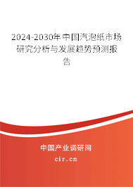 2024-2030年中國汽泡紙市場研究分析與發(fā)展趨勢預(yù)測報告