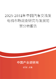 2025-2031年中國汽車交流發(fā)電機市場調查研究與發(fā)展前景分析報告