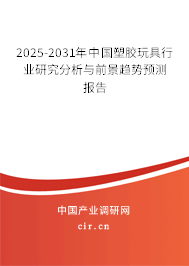 2025-2031年中國塑膠玩具行業(yè)研究分析與前景趨勢預測報告