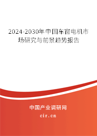 2024-2030年中國車窗電機市場研究與前景趨勢報告