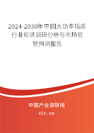 2024-2030年中國大功率插座行業(yè)現(xiàn)狀調(diào)研分析與市場前景預(yù)測報(bào)告