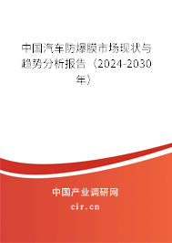 中國汽車防爆膜市場現(xiàn)狀與趨勢分析報告（2024-2030年）