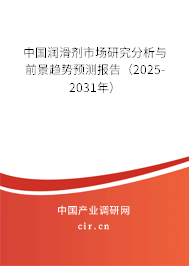 中國潤滑劑市場研究分析與前景趨勢預測報告（2025-2031年）