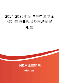 2024-2030年全球與中國電泳緩沖液行業(yè)現(xiàn)狀及市場前景報告