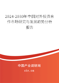 2024-2030年中國對外投資合作市場研究與發(fā)展趨勢分析報(bào)告