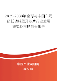 2025-2030年全球與中國車規(guī)級低功耗藍牙芯片行業(yè)發(fā)展研究及市場前景報告