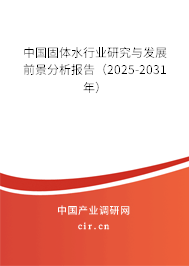 中國(guó)固體水行業(yè)研究與發(fā)展前景分析報(bào)告（2024-2030年）