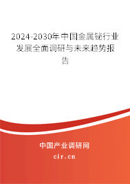 2024-2030年中國(guó)金屬鉍行業(yè)發(fā)展全面調(diào)研與未來(lái)趨勢(shì)報(bào)告