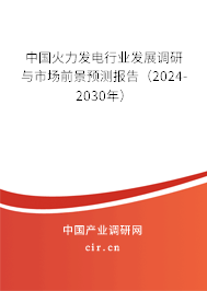 中國(guó)火力發(fā)電行業(yè)發(fā)展調(diào)研與市場(chǎng)前景預(yù)測(cè)報(bào)告（2024-2030年）