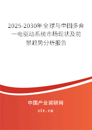 2025-2030年全球與中國多合一電驅(qū)動系統(tǒng)市場現(xiàn)狀及前景趨勢分析報告