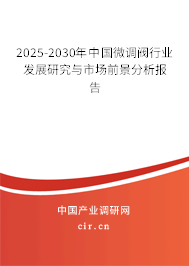 2025-2030年中國微調(diào)閥行業(yè)發(fā)展研究與市場前景分析報告