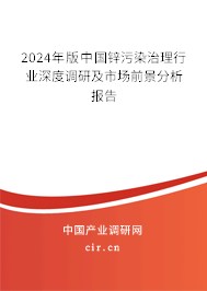 2024年版中國鋅污染治理行業(yè)深度調(diào)研及市場前景分析報告