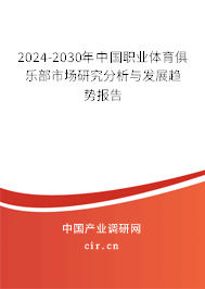 2024-2030年中國職業(yè)體育俱樂部市場研究分析與發(fā)展趨勢報告