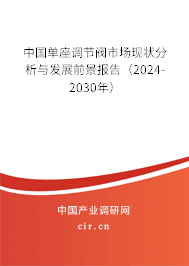 中國單座調(diào)節(jié)閥市場現(xiàn)狀分析與發(fā)展前景報告（2024-2030年）