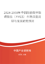 2024-2030年中國(guó)脂肪酸甲酯磺酸鹽（FMES）市場(chǎng)深度調(diào)研與發(fā)展趨勢(shì)預(yù)測(cè)