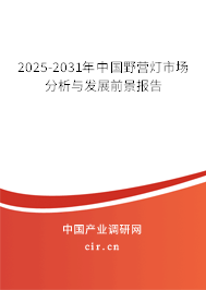 2025-2031年中國野營燈市場分析與發(fā)展前景報告