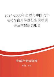 2024-2030年全球與中國汽車電動車窗升降器行業(yè)現(xiàn)狀調研及前景趨勢報告