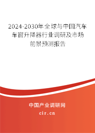 2024-2030年全球與中國汽車車窗升降器行業(yè)調研及市場前景預測報告