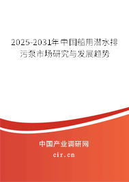 2025-2031年中國(guó)船用潛水排污泵市場(chǎng)研究與發(fā)展趨勢(shì)