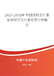 2025-2031年中國洗顏泥行業(yè)發(fā)展研究與行業(yè)前景分析報告