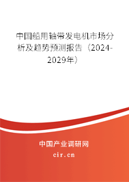 中國船用軸帶發(fā)電機(jī)市場分析及趨勢預(yù)測報告（2024-2029年）