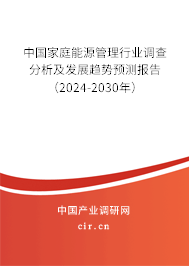 中國家庭能源管理行業(yè)調(diào)查分析及發(fā)展趨勢預(yù)測報告（2024-2030年）