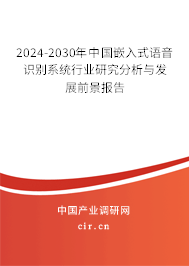 2024-2030年中國嵌入式語音識別系統(tǒng)行業(yè)研究分析與發(fā)展前景報告