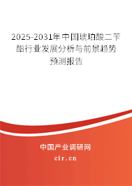 2025-2031年中國琥珀酸二芐酯行業(yè)發(fā)展分析與前景趨勢預測報告