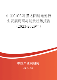 中國(guó)CIGS薄膜太陽(yáng)能電池行業(yè)發(fā)展調(diào)研與前景趨勢(shì)報(bào)告（2023-2029年）