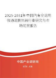 2025-2031年中國(guó)汽車空調(diào)用微通道換熱器行業(yè)研究與市場(chǎng)前景報(bào)告