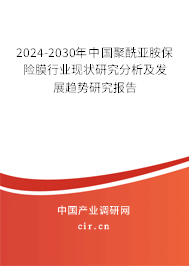 2024-2030年中國(guó)聚酰亞胺保險(xiǎn)膜行業(yè)現(xiàn)狀研究分析及發(fā)展趨勢(shì)研究報(bào)告