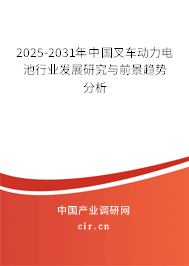 2025-2031年中國叉車動力電池行業(yè)發(fā)展研究與前景趨勢分析