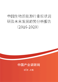 中國(guó)生物質(zhì)能源行業(yè)現(xiàn)狀調(diào)研及未來(lái)發(fā)展趨勢(shì)分析報(bào)告（2016-2020）