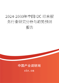 2024-2030年中國IDC 綜合服務行業(yè)研究分析與趨勢預測報告