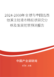 2024-2030年全球與中國吉西他濱注射液市場現(xiàn)狀研究分析及發(fā)展前景預(yù)測報告