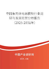 中國(guó)車用繼電器模塊行業(yè)調(diào)研與發(fā)展前景分析報(bào)告（2024-2030年）