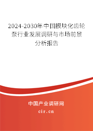 2024-2030年中國(guó)模塊化齒輪泵行業(yè)發(fā)展調(diào)研與市場(chǎng)前景分析報(bào)告