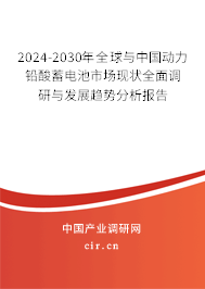 2024-2030年全球與中國動力鉛酸蓄電池市場現(xiàn)狀全面調(diào)研與發(fā)展趨勢分析報(bào)告