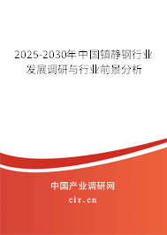 2025-2030年中國鎮(zhèn)靜鋼行業(yè)發(fā)展調(diào)研與行業(yè)前景分析