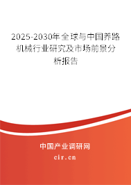 2025-2030年全球與中國養(yǎng)路機械行業(yè)研究及市場前景分析報告