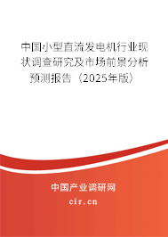 中國(guó)小型直流發(fā)電機(jī)行業(yè)現(xiàn)狀調(diào)查研究及市場(chǎng)前景分析預(yù)測(cè)報(bào)告（2025年版）