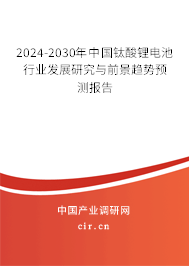 2024-2030年中國(guó)鈦酸鋰電池行業(yè)發(fā)展研究與前景趨勢(shì)預(yù)測(cè)報(bào)告