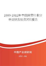 2009-2012年中國美容行業(yè)分析調(diào)研及投資風(fēng)險(xiǎn)報(bào)告