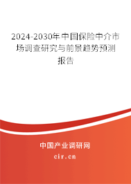 2024-2030年中國(guó)保險(xiǎn)中介市場(chǎng)調(diào)查研究與前景趨勢(shì)預(yù)測(cè)報(bào)告