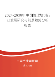 2024-2030年中國管理培訓(xùn)行業(yè)發(fā)展研究與前景趨勢分析報告