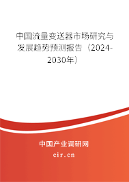 中國流量變送器市場研究與發(fā)展趨勢預測報告（2024-2030年）